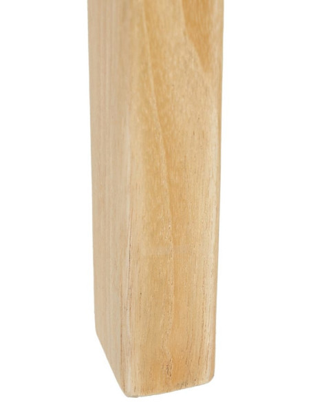 Tabouret de bar moderne haut de gamme en Bois de teck Naturel Cuir véritable Beige Mica 