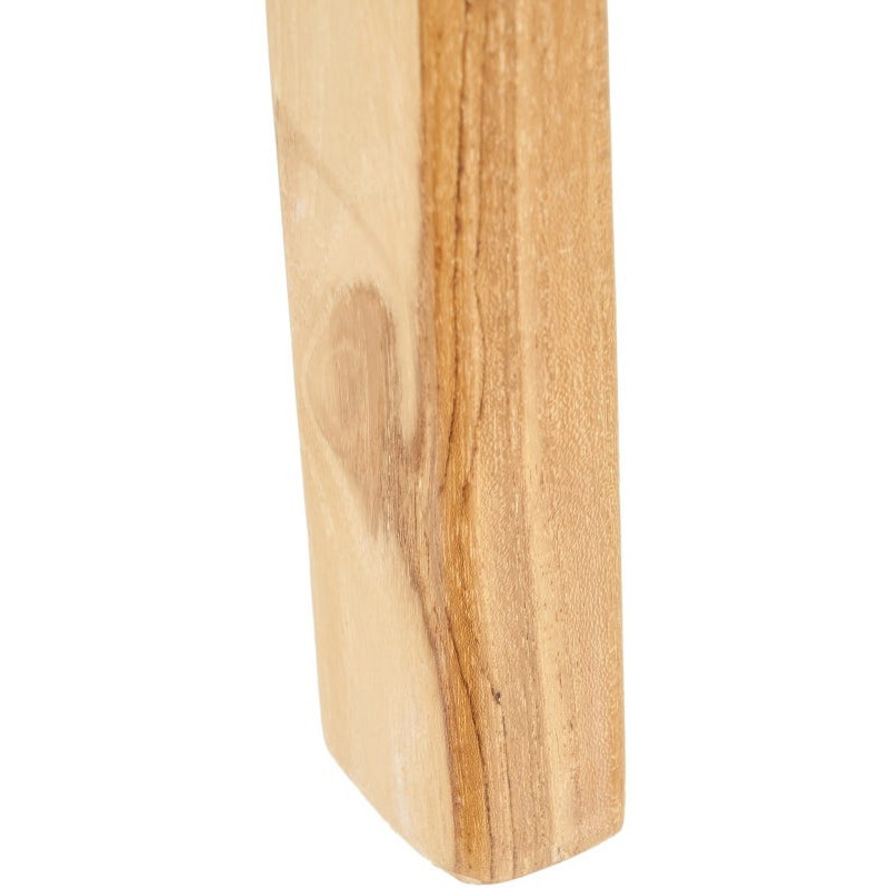 Chaise moderne haut de gamme en Bois de teck Naturel Cuir véritable Beige Mica 