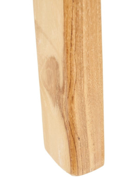 Chaise moderne haut de gamme en Bois de teck Naturel Cuir véritable Beige Mica 