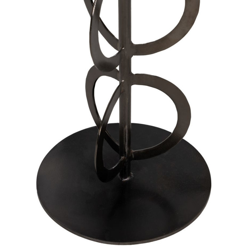 Lot de 2 Tables d'appoint design graphique Ronde Marbre Blanc Noir Métal Anillaro 