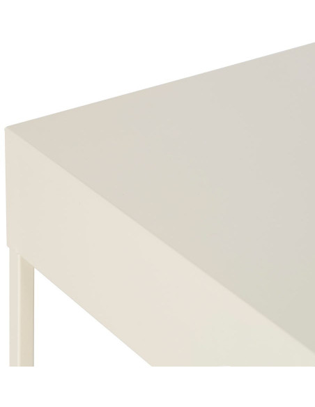 Table de chevet moderne chic 1 tiroir Métal Blanc crème Elmyra 