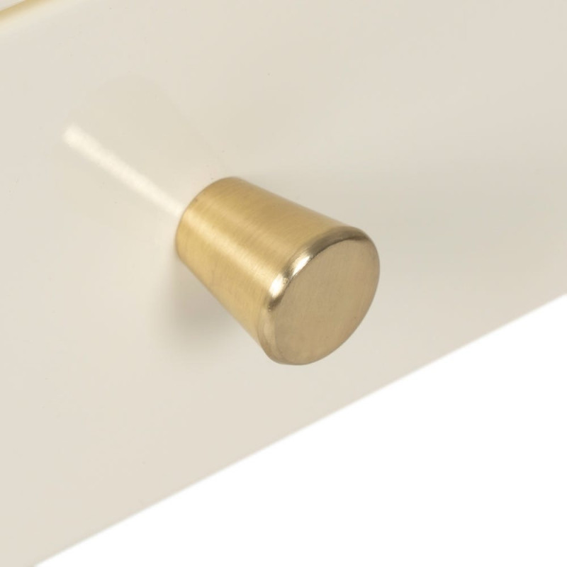 Table de chevet moderne chic 1 tiroir Métal Blanc crème Elmyra 