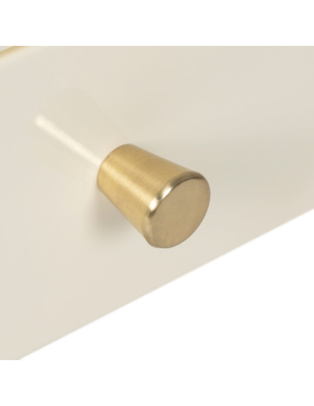 Table de chevet moderne chic 1 tiroir Métal Blanc crème Elmyra 