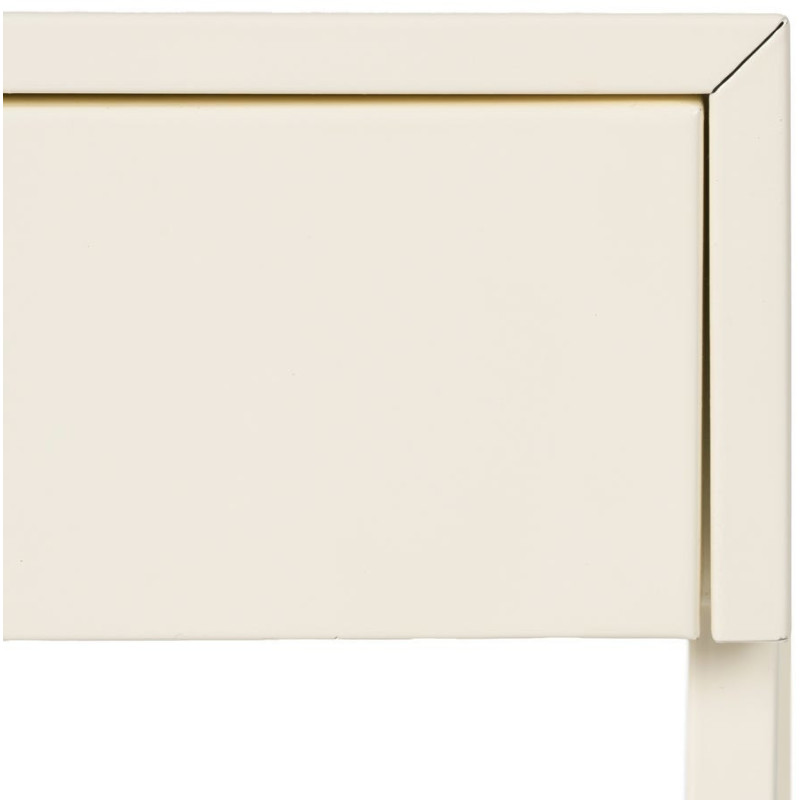Table de chevet moderne chic 1 tiroir Métal Blanc crème Elmyra 