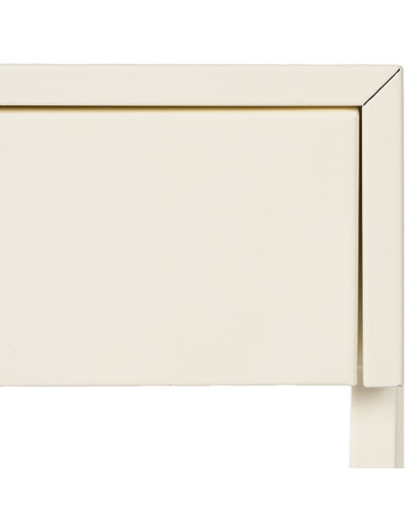 Table de chevet moderne chic 1 tiroir Métal Blanc crème Elmyra 