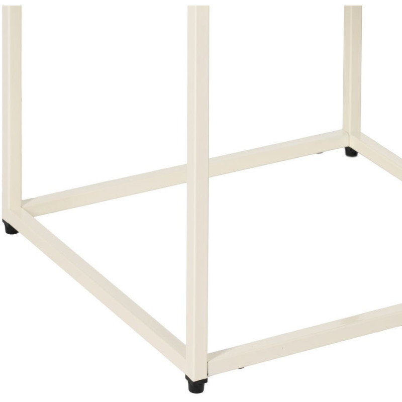 Table de chevet moderne chic 1 tiroir Métal Blanc crème Elmyra 