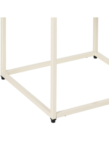 Table de chevet moderne chic 1 tiroir Métal Blanc crème Elmyra 