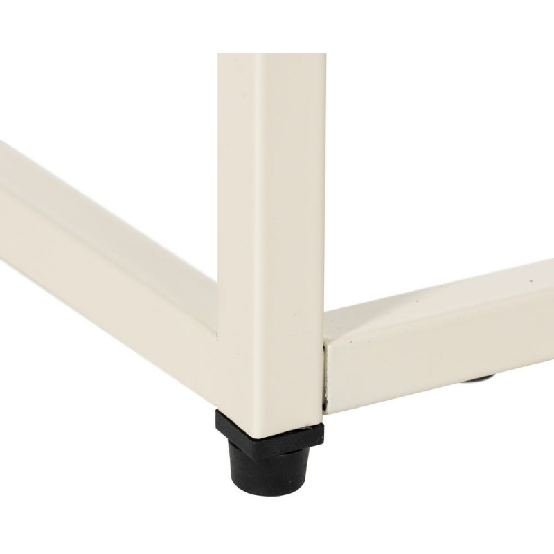 Table de chevet moderne chic 1 tiroir Métal Blanc crème Elmyra 