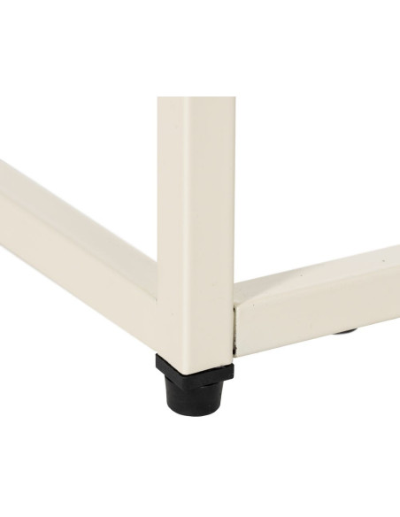 Table de chevet moderne chic 1 tiroir Métal Blanc crème Elmyra 