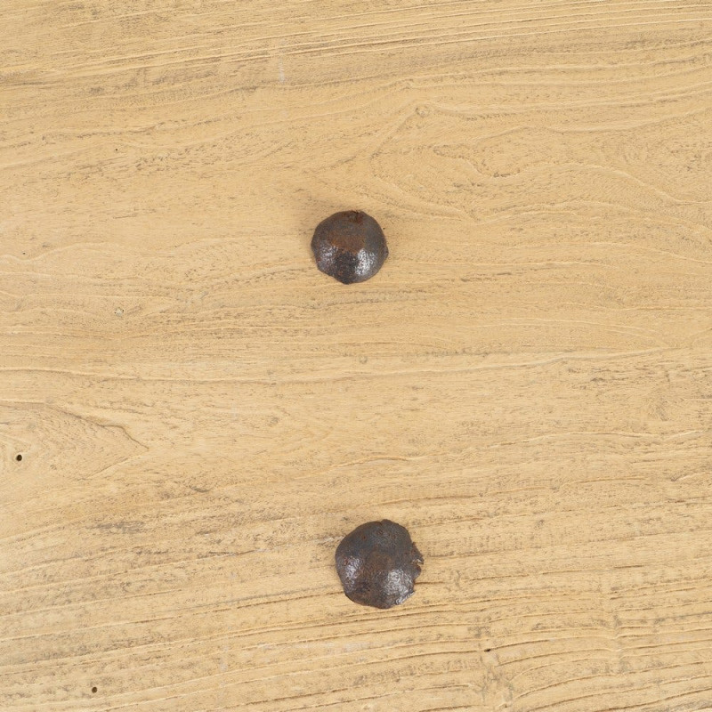 Grande Table basse rustique maison de campagne Rectangulaire 175 cm Bois de pin Naturel Brastel 