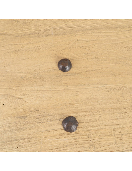 Grande Table basse rustique maison de campagne Rectangulaire 175 cm Bois de pin Naturel Brastel 