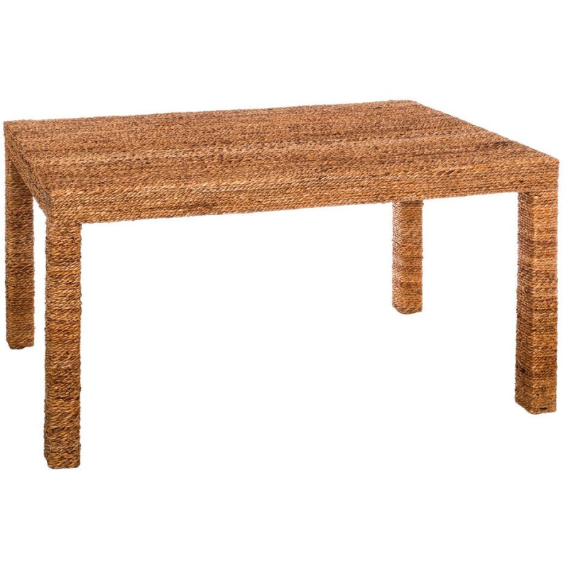 Table à manger style bohème Rectangulaire 4 personnes 150 cm Fibre de bananier Naturel Makano