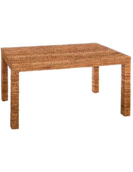 Table à manger style bohème Rectangulaire 4 personnes 150 cm Fibre de bananier Naturel Makano