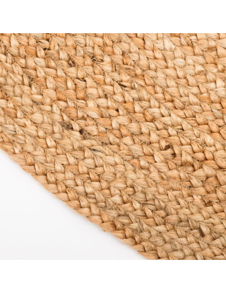 Tapis bohème chic Rond 200 cm Jute Naturel Salago 