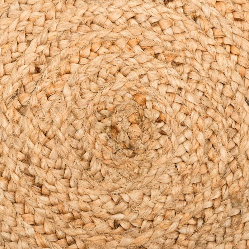 Tapis bohème chic Rond 200 cm Jute Naturel Salago 