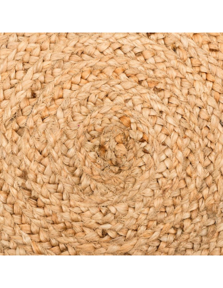 Tapis bohème chic Rond 200 cm Jute Naturel Salago 