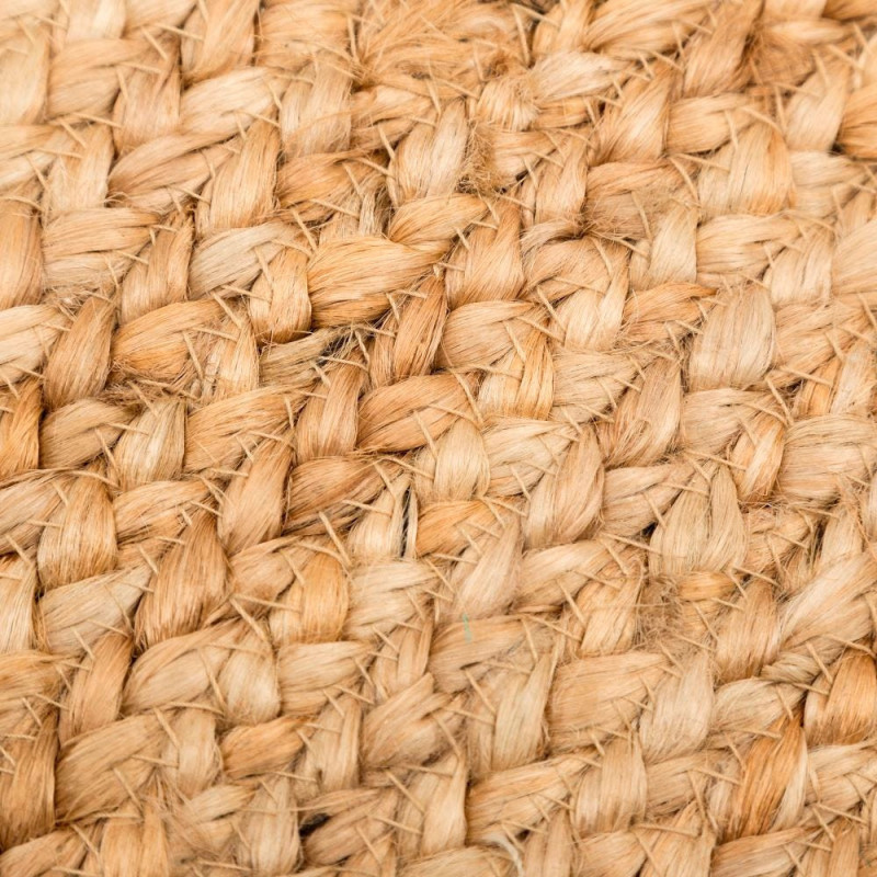 Tapis bohème chic Rond 200 cm Jute Naturel Salago 