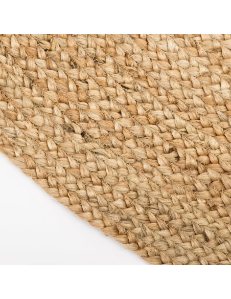 Tapis bohème chic Rond 180 cm Jute Naturel Salago 