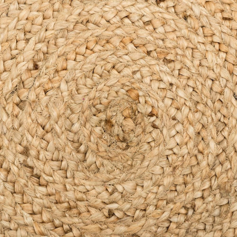 Tapis bohème chic Rond 180 cm Jute Naturel Salago 