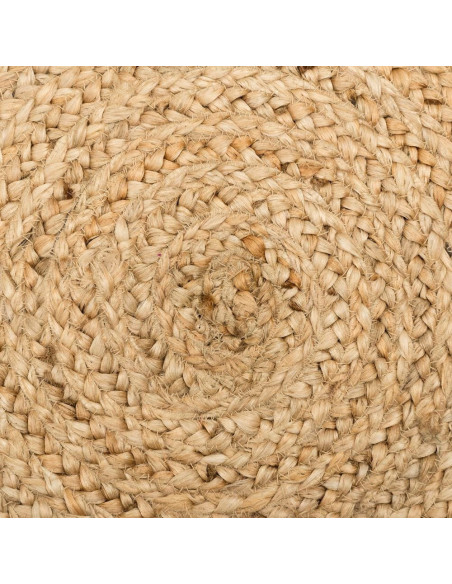Tapis bohème chic Rond 180 cm Jute Naturel Salago 