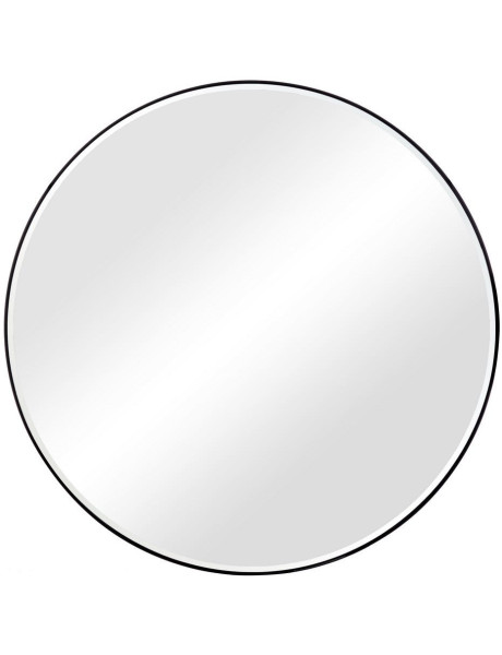 Miroir mural minimaliste chic Rond 80x80 Métal Noir Seranova 