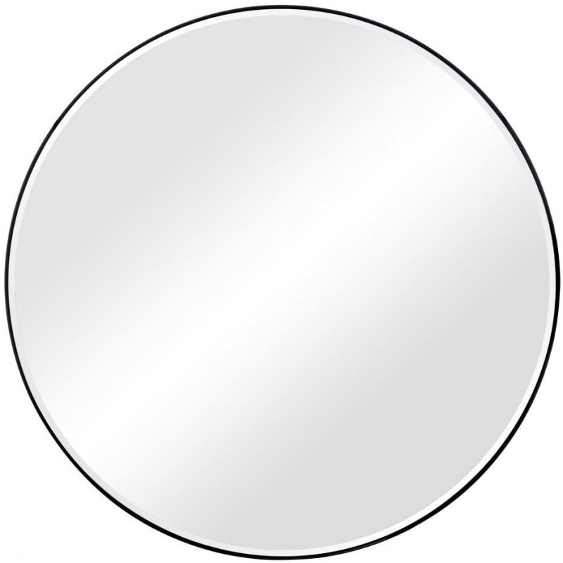 Miroir mural minimaliste chic Rond 80x80 Métal Noir Seranova 