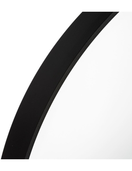 Miroir mural minimaliste chic Rond 80x80 Métal Noir Seranova 