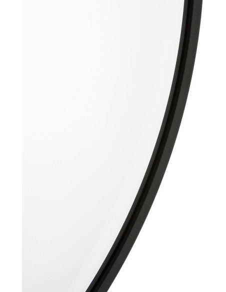 Miroir mural minimaliste chic Rond 80x80 Métal Noir Seranova 