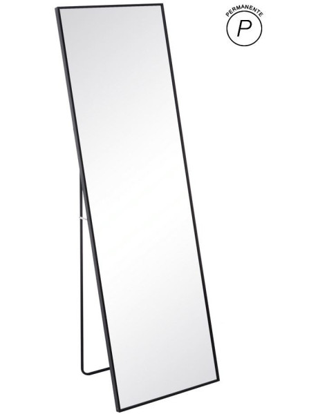 Grand Miroir sur pied psyché minimaliste Rectangulaire 50x160 Métal Noir Arviento