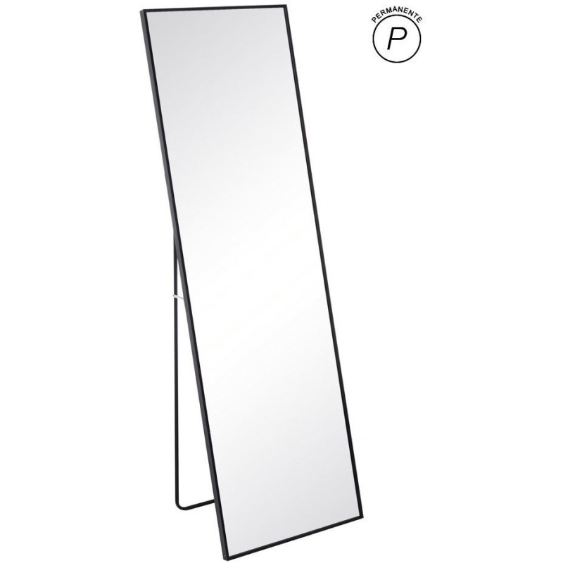 Grand Miroir sur pied psyché minimaliste Rectangulaire 50x160 Métal Noir Arviento