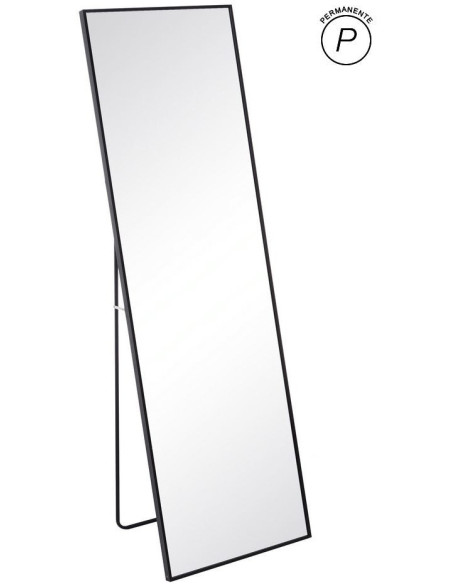 Grand Miroir sur pied psyché minimaliste Rectangulaire 50x160 Métal Noir Arviento