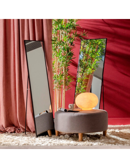 Grand Miroir sur pied psyché minimaliste Rectangulaire 50x160 Métal Noir Arviento 