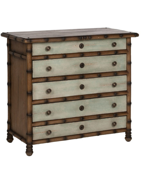 Grande Commode exotique 5 tiroirs en Bois de mindi Marron...