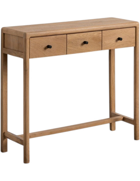 Console moderne Rectangulaire 3 tiroirs en Bois de manguier Naturel Macarella