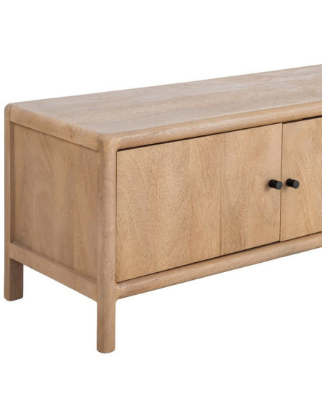 Grand Meuble télé moderne 4 tiroirs en Bois de manguier Naturel Macarella