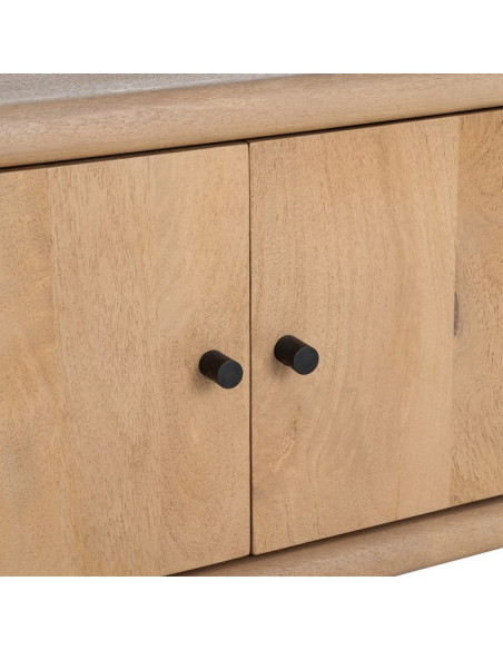 Grand Meuble télé moderne 4 tiroirs en Bois de manguier Naturel Macarella