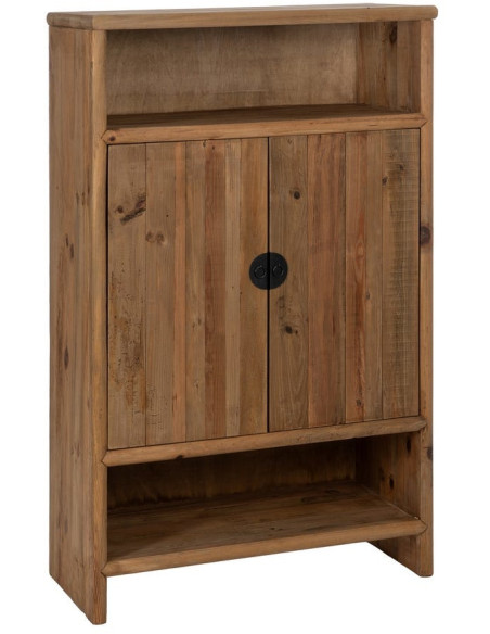 Grand Buffet oriental Haut 2 portes 2 niches en Bois de pin recyclé Naturel Naturel Zayd