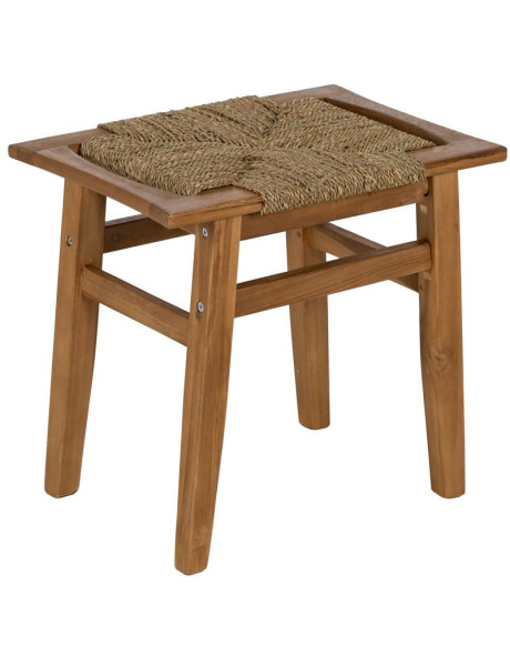 Tabouret moderne en Bois de teck Naturel Fibre de mendong...