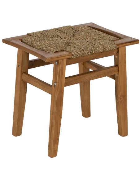 Tabouret moderne en Bois de teck Naturel Fibre de mendong Natural Woodwood