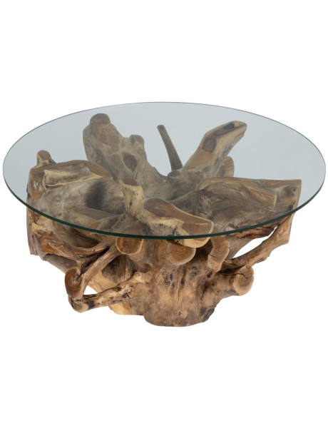Table basse originale Racines Ronde en Bois de teck...