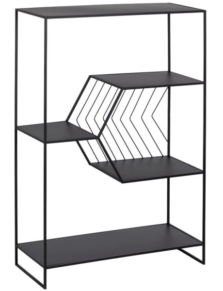 Étagère 6 niveaux Motif lignes en Métal Noir Square