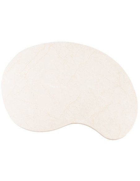 Grande Table basse moderne chic Organique en Marbre Blanc Bois de manguier Marron Nieva