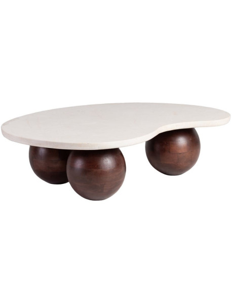 Grande Table basse moderne chic Organique en Marbre Blanc...