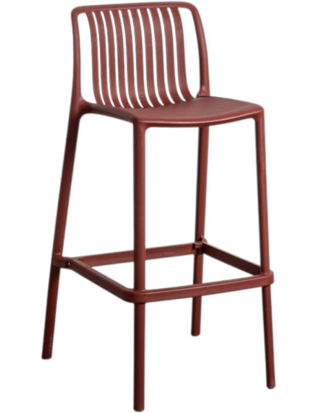 Tabouret de bar extérieur design en Polypropylène Rouge...