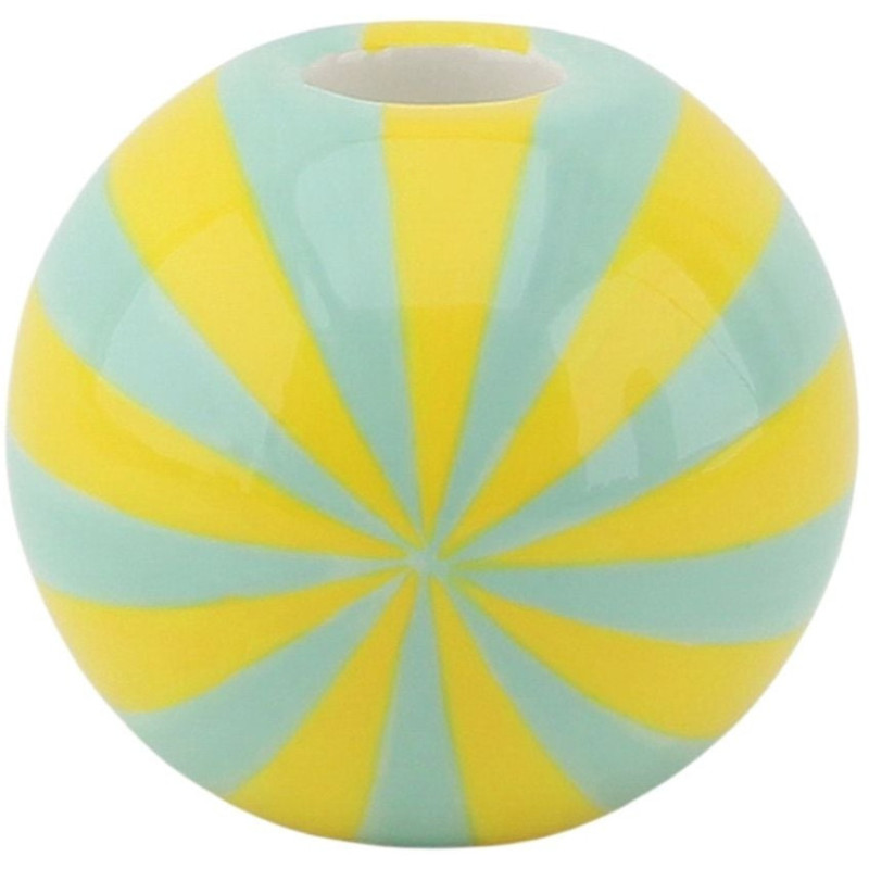 Bougeoir dopamine Tourbillon 10 cm Céramique Jaune Vert menthe Swirl 