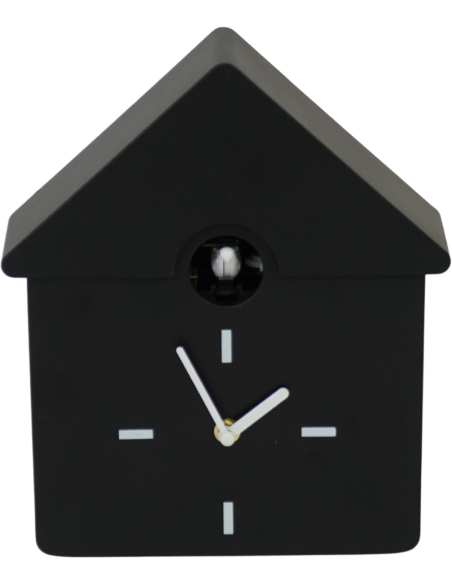 Horloge murale moderne Coucou Nichoir Hauteur 27 cm Plastique Noir Blanc Cucko 