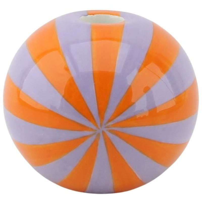 Bougeoir dopamine Tourbillon 10 cm Céramique Orange Lilas Swirl 