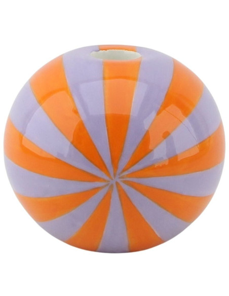 Bougeoir dopamine Tourbillon 10 cm Céramique Orange Lilas Swirl 