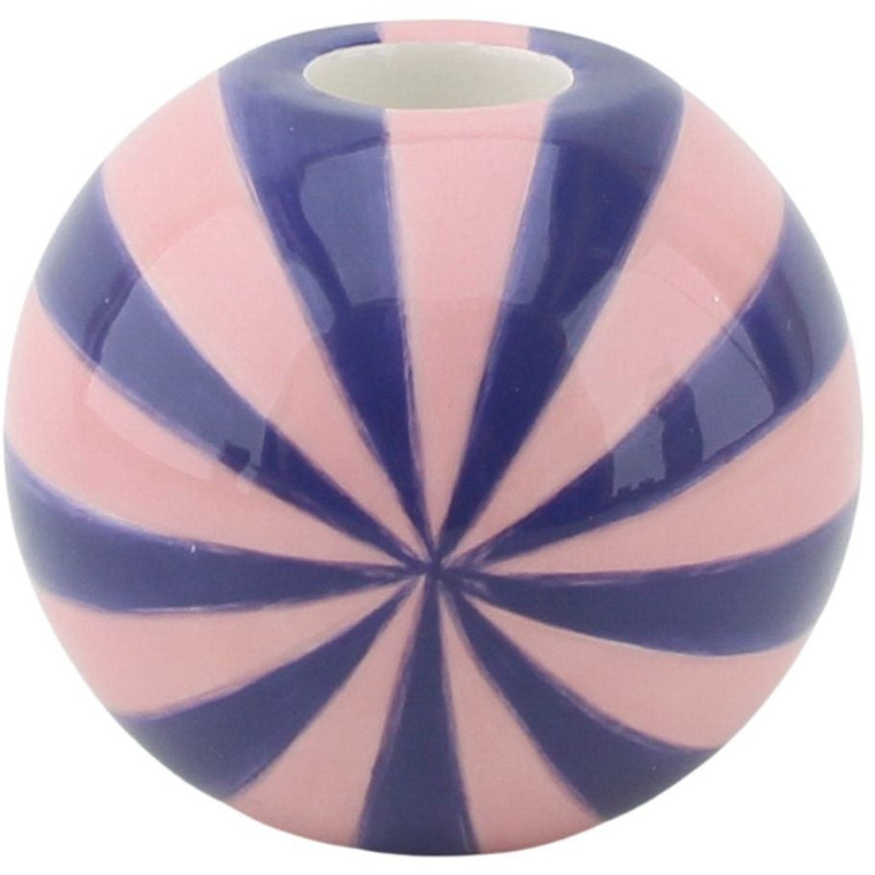 Bougeoir dopamine Tourbillon 10 cm Céramique Bleu Rose Swirl