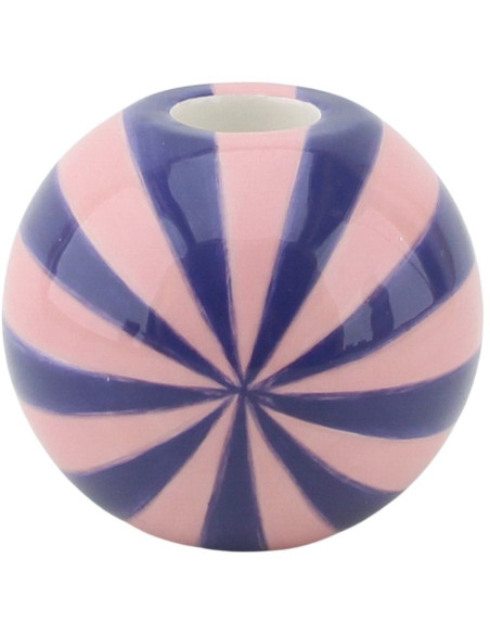 Bougeoir dopamine Tourbillon 10 cm Céramique Bleu Rose Swirl